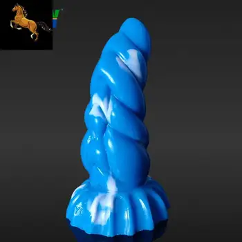 Голяма Анален секс-играчка Mook за мъже и Жени, силиконов анален накрайник с течност, Аниамальные мъниста Чудовище, фантазийный вибратор с вендузата