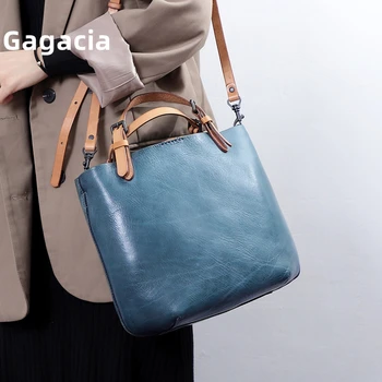 GAGACIA Нова луксозна чанта през рамо от естествена кожа, дамски ежедневни чанти с голям капацитет, женски, меки чанти-тоут през рамо