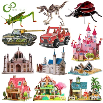 Детски хартиени 3D пъзел ръчно изработени, забавни детски играчки, насекоми, динозаври, живописни места, Образователни играчки за момчета и Момичета, вставляющие играчка МЕКСИКО
