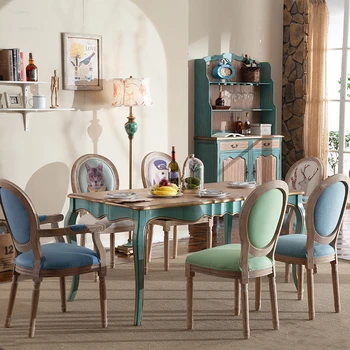 Американските маси и столове от масивно дърво, мебели за трапезария в малък апартамент, мебели за трапезария във френски стил ретро