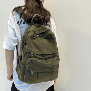 Училищна чанта от плат за момичета, нова мода, студентски Ретро женски раница, холщовая женствена чанта за лаптоп, пътен женски раница Kawaii
