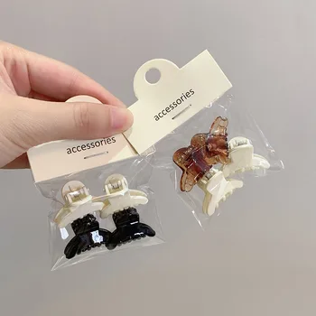 Симпатично мини-скоба от прозрачна пластмаса Желеобразного цвят, цветен лък, Страничният бретон, Родословни, Страничната скоба, корейска версия