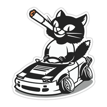 S50656 # Котката в колата 13 см/17 см Самозалепващи Стикер Автомобили Стикер Водоустойчив Кола Природа Броня и Задното стъкло на вашия Лаптоп