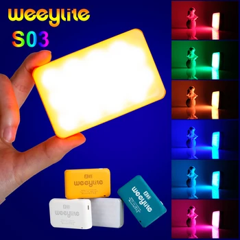 Weeylite S03 LED Video Light RGB Color Fill Light Мини Преносим Имат Камера APP Контрол С Регулируема Яркост на Живо Vlog Лампа