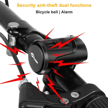 Велосипеден електрически клаксон анти-кражба велосипедна аларма 2 в 1 USB Зареждане с високо децибелом Предупредителен разговор за сигурност на велосипеда и Аксесоари за колоездене