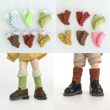 2 чифта Куклено Чорапи Ob11 Ярки цветове, Къси куклени чорапи за Тялото GSC, Ob11 1/12Bjd, Holala, Къси Чорапи за кукли Obitsu 11