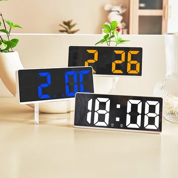 Будилник за спални Led часовник с температура, електронна таблица, показване на дата, на голям екран, домашен декор