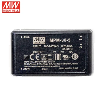 MEAN WELL MPM-30-5 Медицински Инкапсулированный Импулсно захранване от 110/220v ac до 5 vdc 6A Вид монтаж на печатни платки източник на захранване