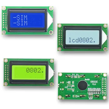 1,6-инчов 14-Пинов Паралелен COB STN/FSTN LCD 0802E Знаков Экранный Модул 5 На 3,3 В Бяло/Синьо/жълто-Зелено Осветление