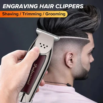 Акумулаторна безжична машинка за подстригване за коса за мъже, професионална електрическа машина за рязане на коса, машина за подстригване на брада