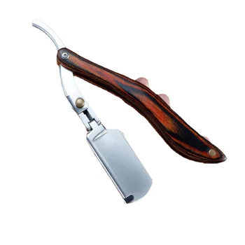 Старши ножче с дървена дръжка за бръснене Професионален фризьорски бръснач за вежди Мъжки замяна самобръсначка за коса нож за подарък