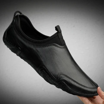 2021, лятна мъжки обувки от естествена кожа, луксозна класическа мъжки обувки за шофиране, Удобни ежедневни мъжки лоферы