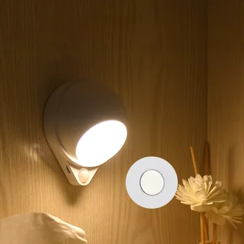 Нощни светлини, въртящи се на 360 градуса индукционный лампа за човешкото Тяло, led лампа за зареждане в коридора, гардероб, спалня