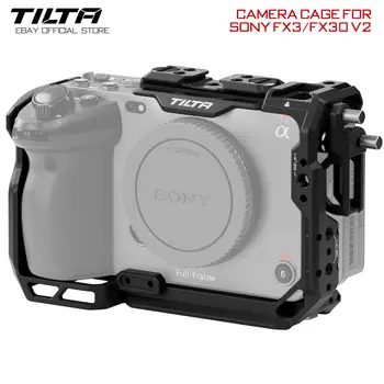 Tilta FX3 FX30 Camera Cage Armor TA-T16-FCC-B за Sony FX3 FX30 Базова плоча на камерата V-образна скоба скоба за видеокабеля адаптер дървена дръжка