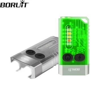 BORUiT V10 EDC Ключодържател LED Флуоресцентна Фенерче Type-C, Акумулаторна батерия Фенер Работен Светлина Магнит Зумер 365nm UV V3 Plus Фенер