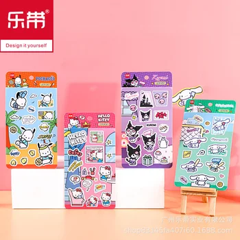 Оригинални Етикети Sanrio Melody Сладки Канцеларски Материали Hello Kitty Bubble Sticker Kawaii Cinnamoroll Деца Куроми Прекрасен Подарък Cartoony