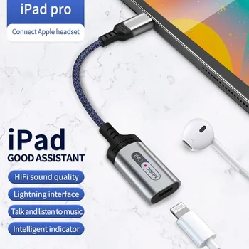 Аудиоадаптер Type C до Гръмотевична за iPad Pro Air 2022 Air 4 7 8 Mini 6 MacBook Air USB C до кабела за преобразуване на разговори за слушалки IOS