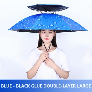 Градинска двупластова шапка-чадър, мултифункционален чадър за Пътуване, Големи Чадъри, Регулируема риболовен чадър, шапка-сомбрилла