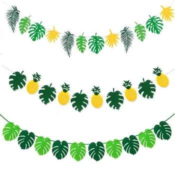Хавайски ананас, Листа от Костенурки, банери, лятна парти, палмова флаг, честит тропически хавайски декор за парти в чест на рождения Ден на Алоха