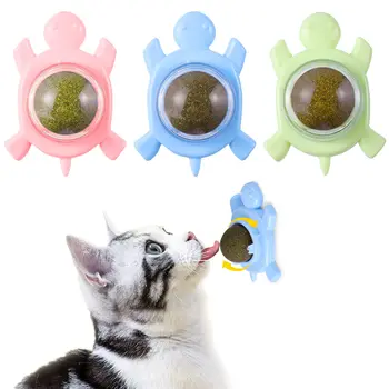 Котка с котешка мента, приклеивающийся към стената топка, играчка за домашни любимци, Улучшающая апетит, Въртяща се играчка за котки, годни за консумация топка за котки, органичен топката