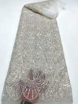 Красива Рокля Дизайн Пайети 3D Бродерия Дантела Френски Тюл Окото/Африкански Бисерное Нигерийски Дантела Fabirc За Сватбени Вечерни Рокли