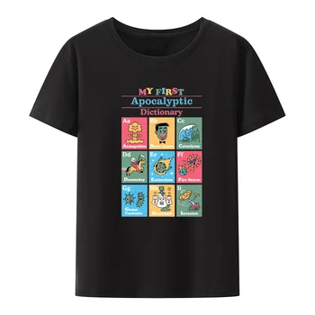 Първият ми Апокалиптичен речник, забавна тениска в стил хип-хоп с интересно принтом, дрехи от аниме, годината на реколтата естетически комикси Отаку