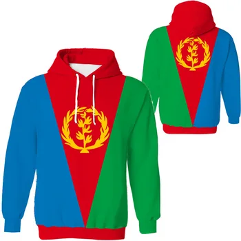 Hoody с флага Eritreans с безплатен потребителски името на Eri Националната hoody с флага Eritreans, горна hoody, мъжки дрехи с принтом снимка 3d