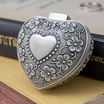 Ковчег за бижута във форма на сърце с сплав, Кутия за пръстени, благородна Подарък кутия