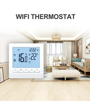 Myuet ME83, WiFi, умен термостат за парно отопление, LCD дисплей, Функция памет, Система за Подгряване на пода, Електрически регулатор на температурата на водата
