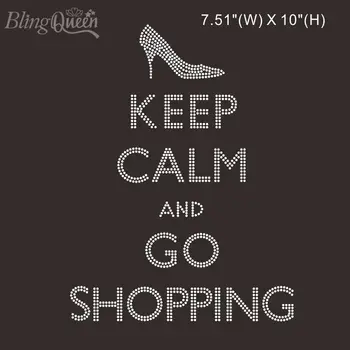 BlingQueen, 5 бр./лот, кристали, запазете спокойствие и пазаруването, дизайн