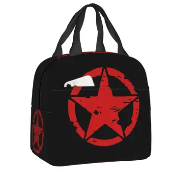 Американски тактически чанта за обяд в стил Милитари със звездите, топли и студени закуски, изолирани обяд-апарати за жени, дамски чанти за работа с училищната храна, чанти за пикник