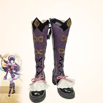 Обувки за cosplay Genshin Impact Yunjin, аниме, високи ботуши, аксесоар за Хелоуин