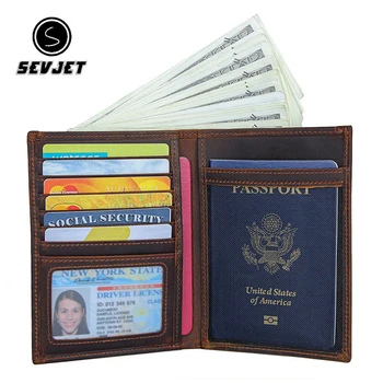 Мъжки къси портфейли от естествена кожа, държач за кредитни карти, ретро двойна скоба за пари, портмонето мъжки паспорт, клатчи JYY330