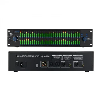 T2531 Два на 31-полосных спектрални на дисплея Професионален графичен еквалайзер аудиопроцессор за домашна сцена