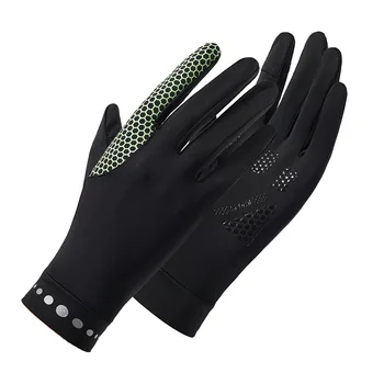 Годишният ледена коприна, с Два пръста, анти-ултравиолетово сензорен екран, дишащи тънки ръкавици без пръсти, слънчеви ръкавици за колоездене на открито