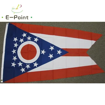Флаг на щата Охайо в САЩ е с Размер 2 метра * 3 фута (60*90 см), 3 метра * 5 фута (90*150 см.), Коледни Украси за Дома Хартата, Банер