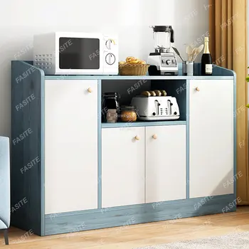 Скандинавските Дървени Кухненски шкафове Проста Кухненски Мебели за Домашно Многослоен Бюфет Шкаф За Съхранение в Хола от пода до тавана