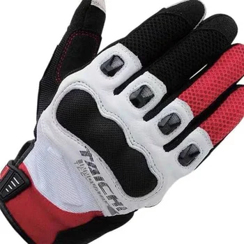 Мотоциклетни ръкавици със сензорен екран, кожени дишащи предпазни състезателни ръкавици, мъжки ръкавици за мотокрос, Guantes Мото