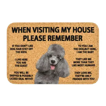 Моля, не забравяйте Правилата за поведение в дома за кучета-пудели, изтривалка за врата, нескользящий кухненски подложка за баня, тоалетна врата, подови настилки, килим на входа