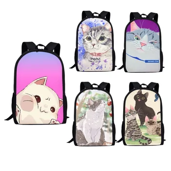BELIDOME, детска, училищна чанта с изображение, анимационни котки, практична раница за почивка и пътуване с кутия за обяд, компютърна чанта Mochila