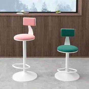 Индивидуален бар стол в модерен скандинавски минималистичном стил ins net red light, луксозен домашен подвижен въртящ се стол, рецепция, бар стол