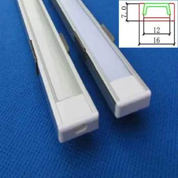 Led алуминиев профил за led ленти 5050 5630, млечно-прозрачен капак за печатни платки 12 мм, корпус лента лампа 16*7 мм 3-30 бр./лот, 0,5 м/бр.