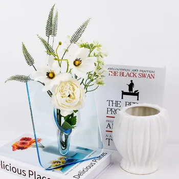 Прозрачна акрилна ваза за цветя, Украса за дома INS, Скандинавска Европа, Модерен гидропонный украшение за работния плот, Креативен подарък