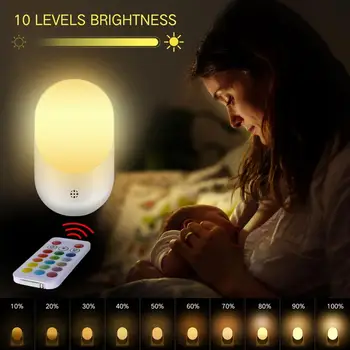 Led нощна светлина със сензорен контрол, мини-нощна светлина с автоматичен сензор освещениядля деца, детска, всекидневна, спалня, антре, пътека, тоалетна лампа