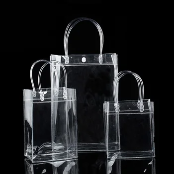 20 бр. - Прозрачна подарък чанта-Тоут от PVC, Опаковки, Торбички с дръжка, Прозрачна найлонова торбичка