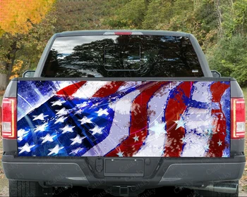 Стикер с изображение на американското знаме на колата стикер на задната врата на камиона, suv, стикер на багажника на колата, потребителска графична стикер
