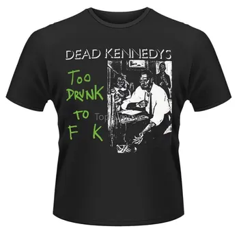 Хумористични тениски Мъжки Dead Kennedys Too Drunk To F K, компресия тениски с кръгло деколте и къс ръкав