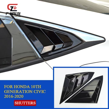 Лъскава черна ABS Триъгълна лента на задното стъкло Краси корицата на спортни въздушни Honda 10th Генерал Civic 2016-2020 Част от екстериора на автомобила