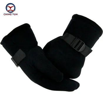мъжки ръкавици зимни флисовые черни плътни памучни ръкавици за активен отдих, мека топла регулируема руното лигавицата на китката, ръкав на ръка