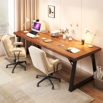 Съвременните дървени компютърни бюра, офис мебели в скандинавски стил, Правоъгълна маса, Домашен тенис на игралната маса, Лесна спалня, студентски желязната маса